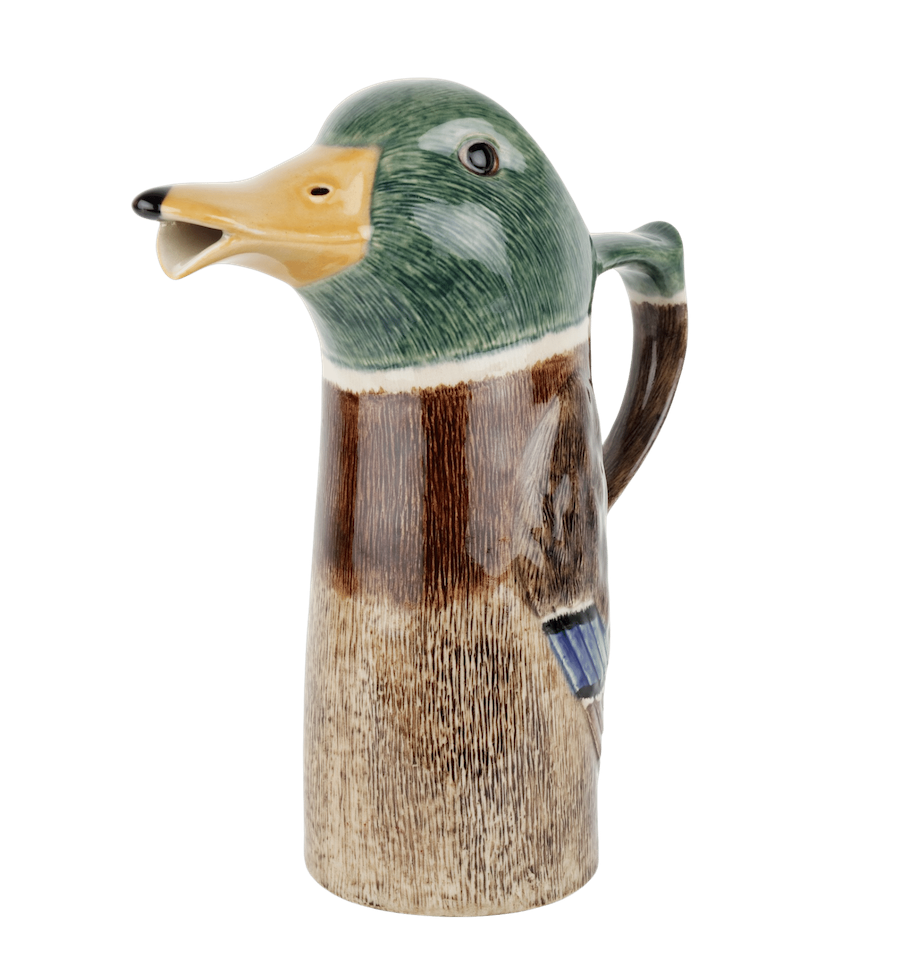 Jarra de agua Quail con forma de pato azulón