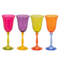 Juego de 4 copas de vino ópticas multicolores