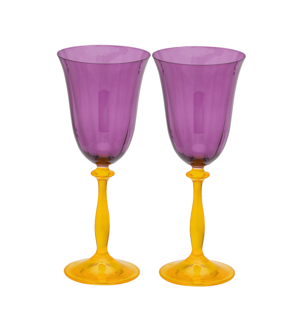 Juego de 2 copas de vino ópticas Petunia