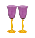 Juego de 2 copas de vino ópticas Petunia