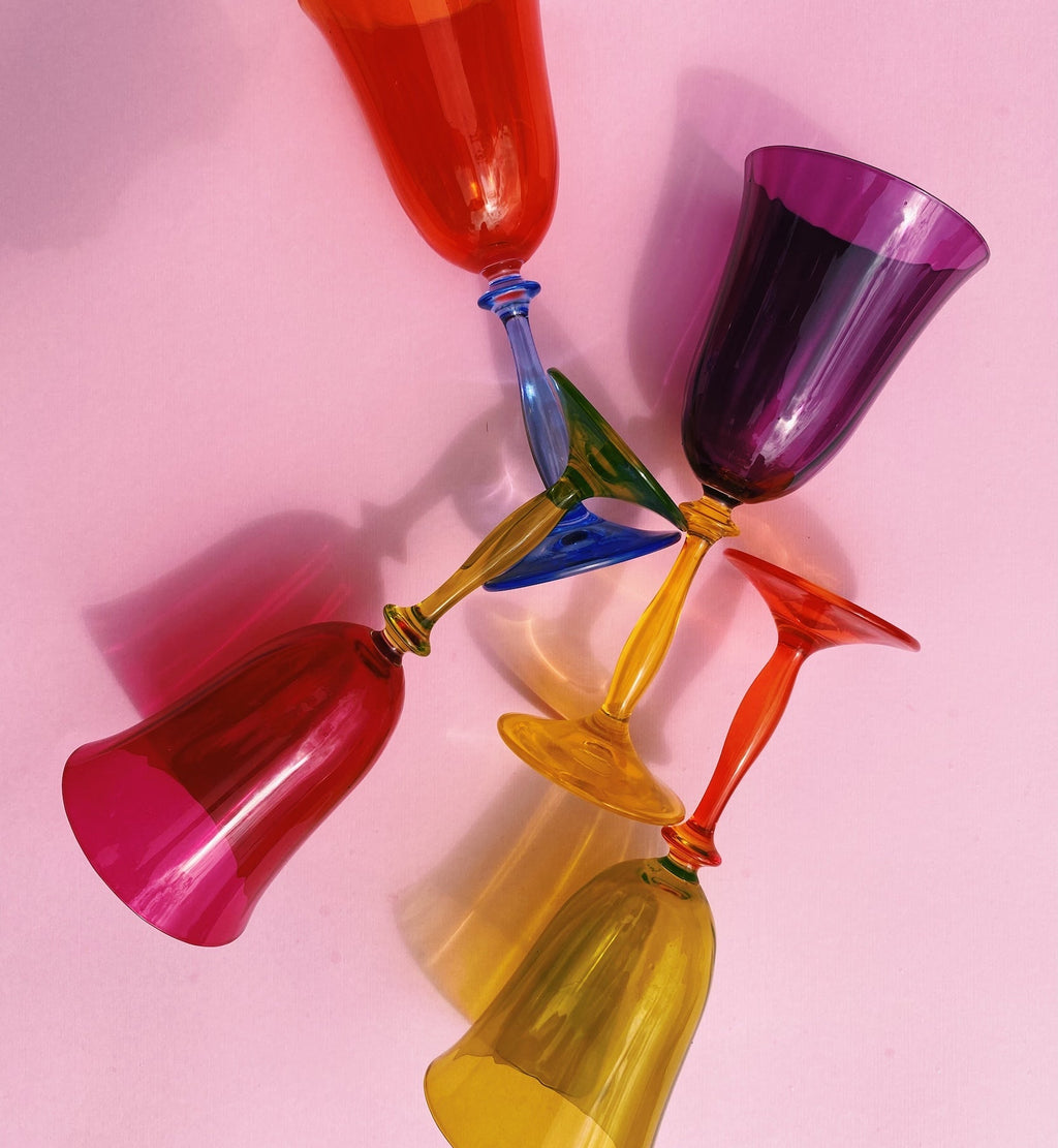 Juego de 2 copas de vino ópticas Petunia