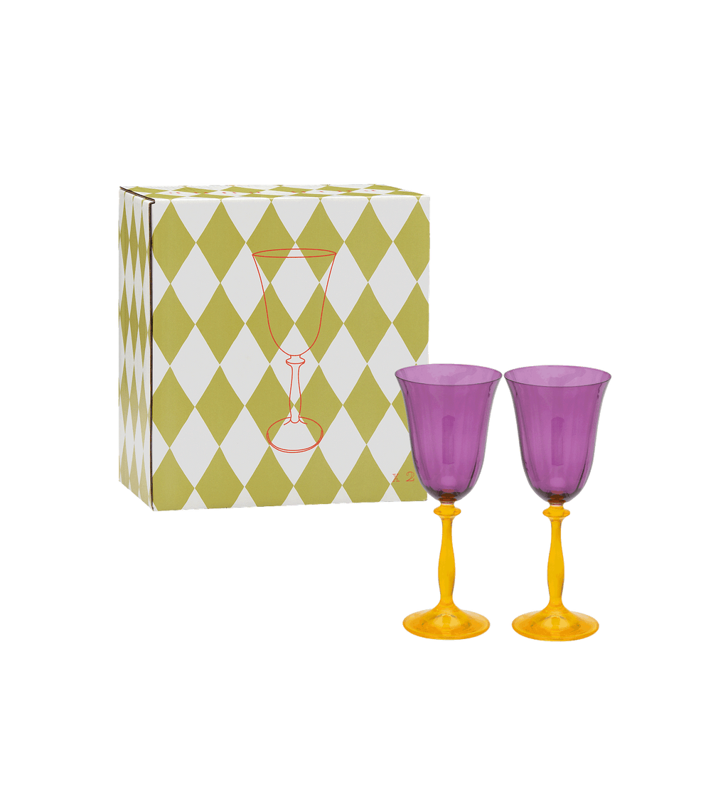Juego de 2 copas de vino ópticas Petunia