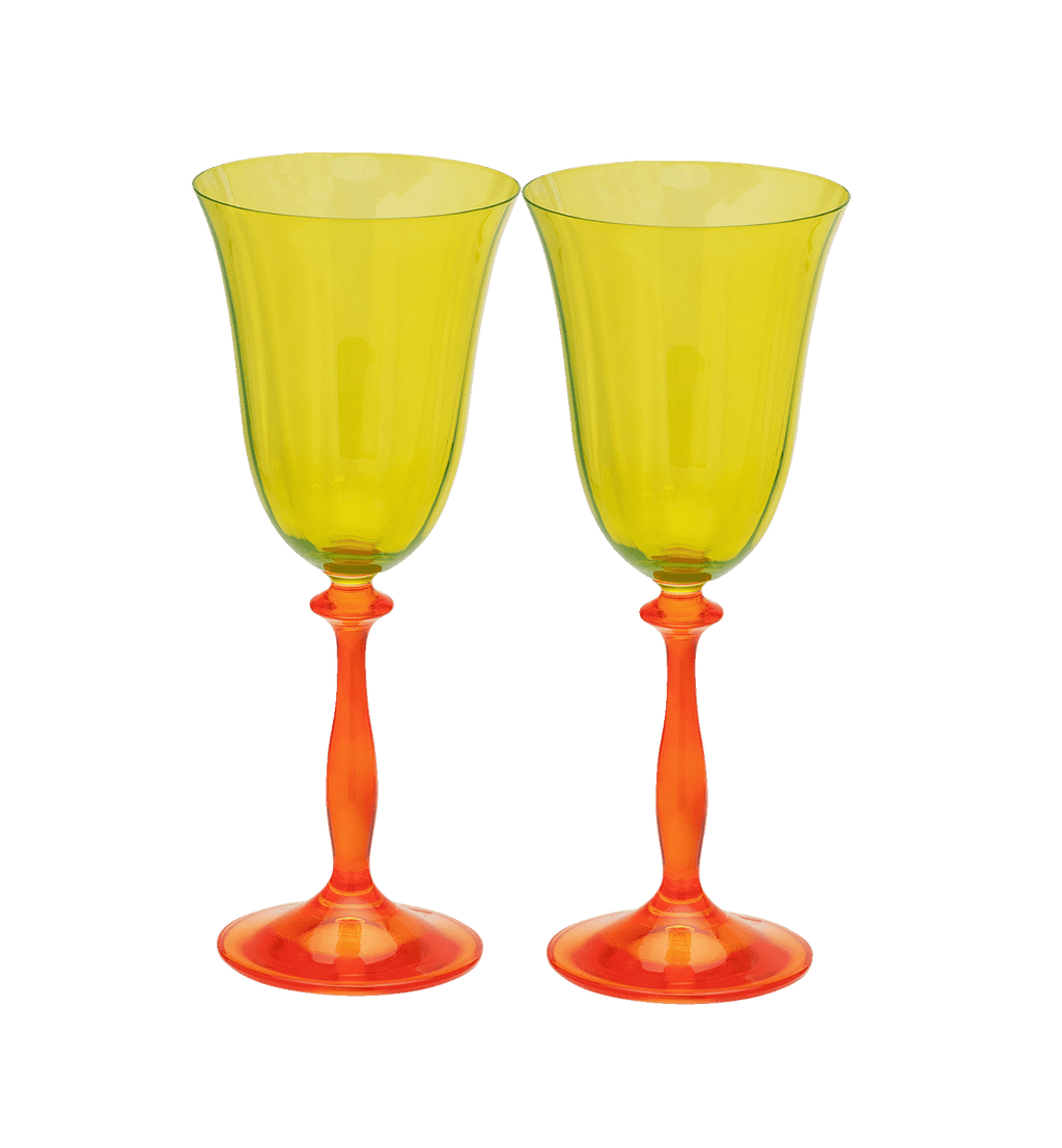 Juego de 2 copas de vino ópticas Poppy