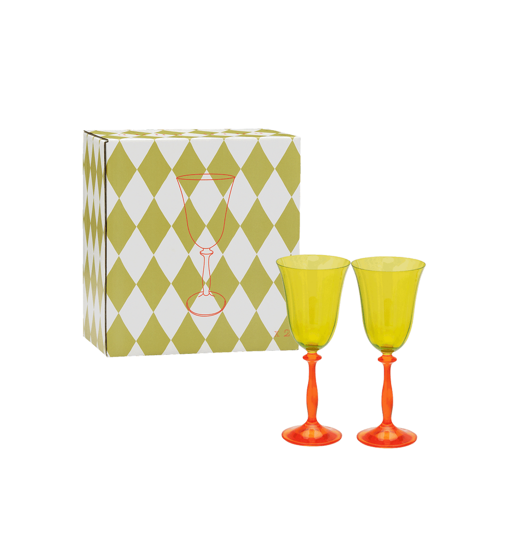 Juego de 2 copas de vino ópticas Poppy