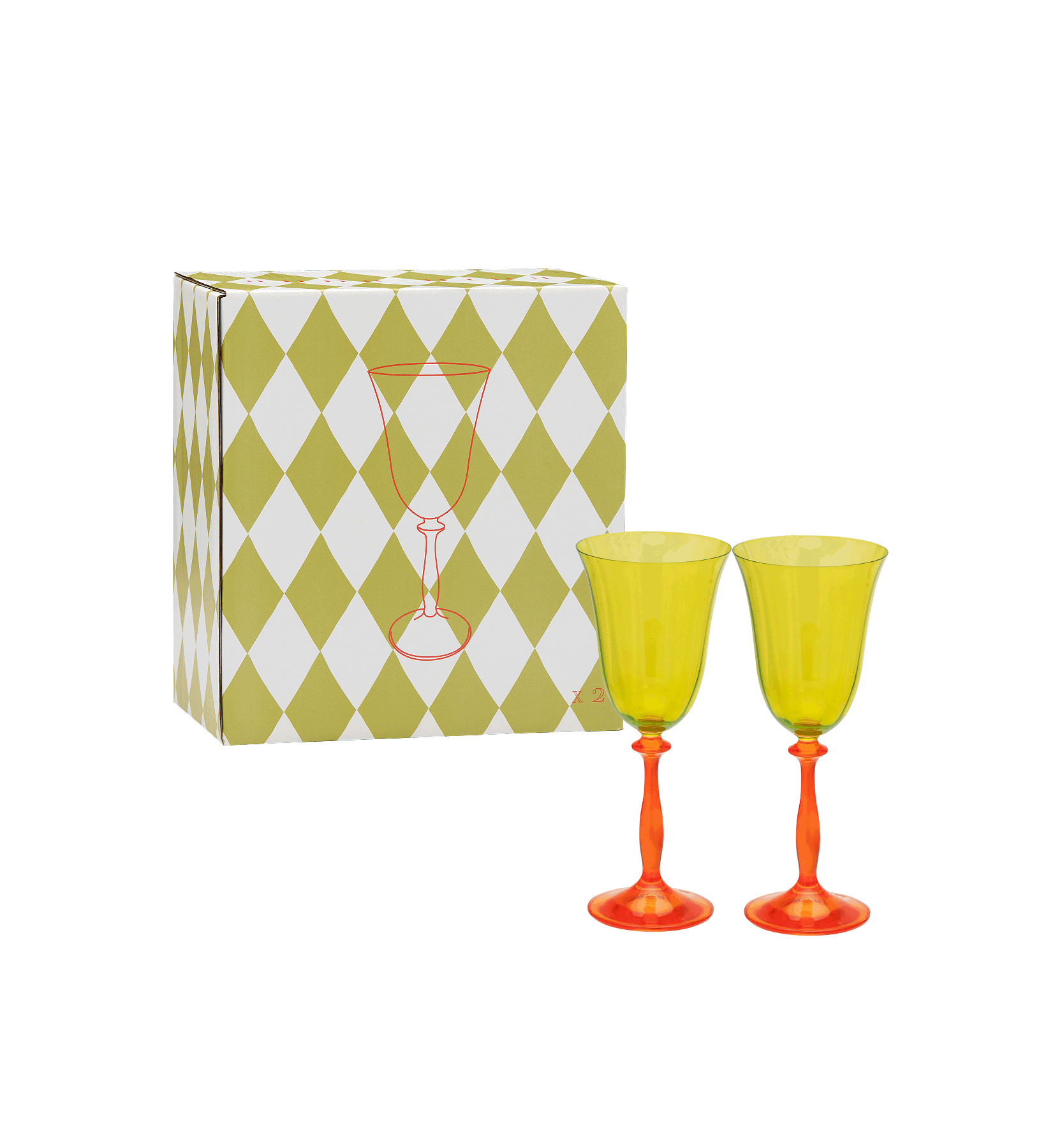 Juego de 2 copas de vino ópticas Poppy