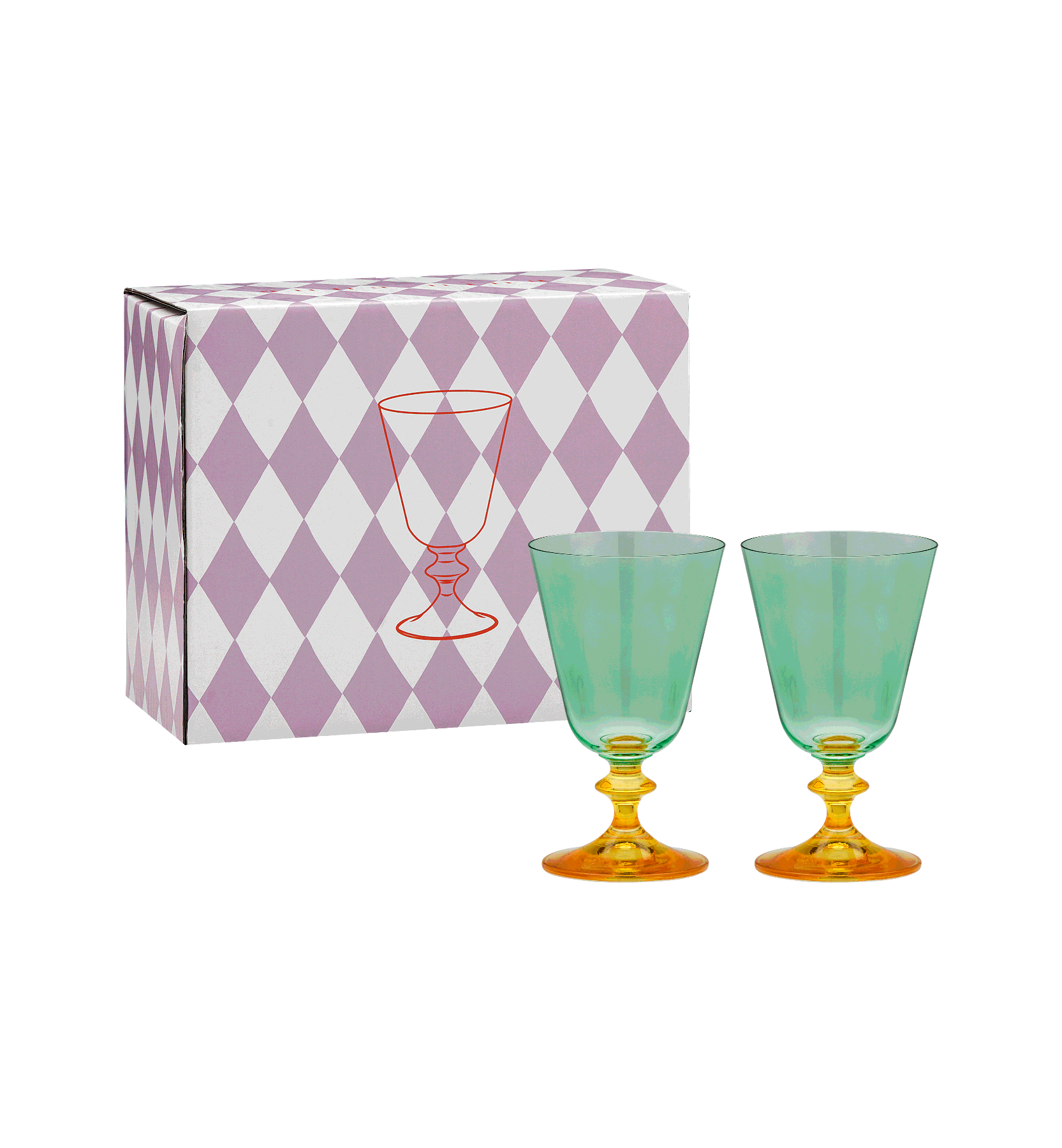 Juego de 2 copas bajas de vino Arancia